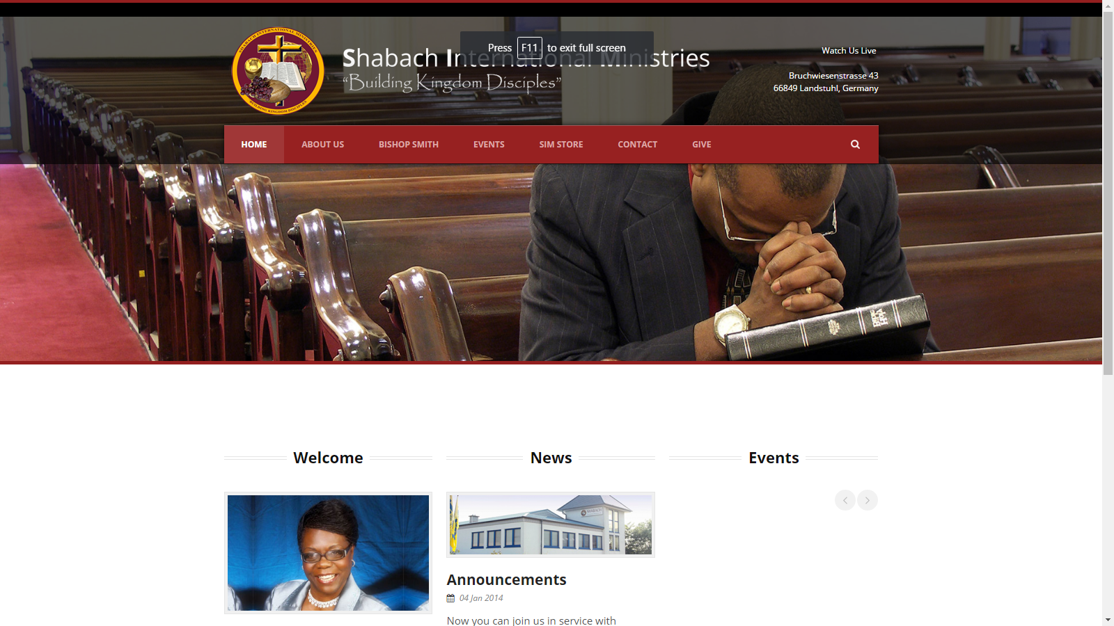 Shabach International Ministries Website